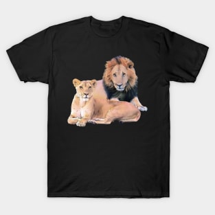 Pair of Lions as drawing - Africa T-Shirt